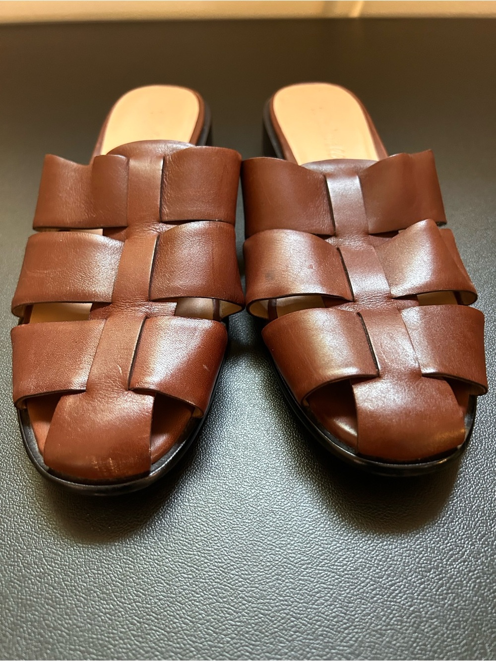MADEWELL BROWN DIXSON FISHERMAN STYLE MULES SIZE 8.5